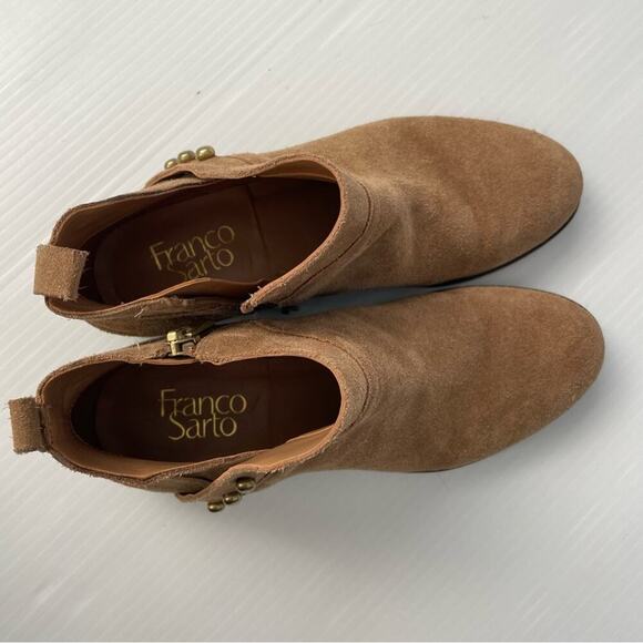 Franco Sarto Kelton brown suede studded booties size 7 size zip - Picture 13 of 13